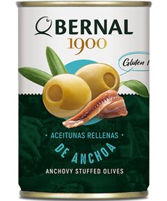Bernal Оливки зелені Мансанілья фаршировані анчоусами 292 г