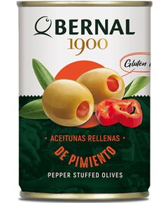Bernal Оливки зелені Мансанілья фаршировані червоним перцем 292 г