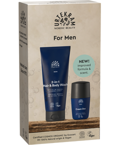 Urtekram Подарунковий набір для чоловіків Засіб для миття волосся та тіла 200 мл + Роликовий дезодорант органічний 50 мл