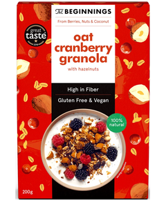 The Beginnings Гранола вівсяна з журавлиною і фундуком безглютенова 200 г