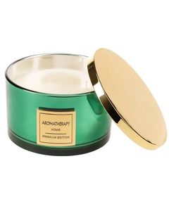 Aromatherapy Свічка ароматична 3 гноти Гранат та Ялинка 35год горіння Зелена