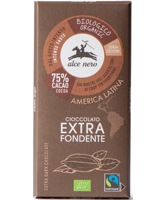 Alce Nero Шоколад чорний 75% Какао з Латинської Америки органічний 100 г