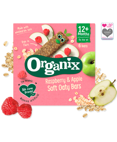 Organix Батончики вівсяні для дітей від 12 місяців Малина-Яблуко органічні 6шт*23 г
