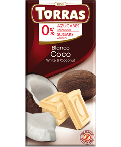 Torras Шоколад без цукру білий Кокос 75 г