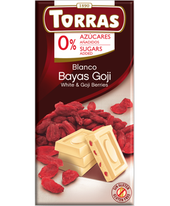 Torras Шоколад без цукру білий Ягоди Годжі 75 г