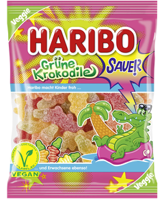 Haribo Желейки Зелені Крокодили кисло-солодкі 175 г