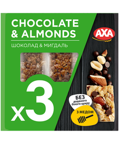 AXA Батончики без цукру злакові Шоколад-Мигдаль 30 г