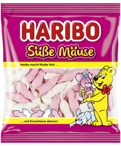 Haribo Цукерки желейні Солодкі Мишки зі смаком малини та апельсину 175 г