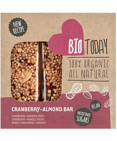 Bio Today Батончики злакові Журавлина-Мигдаль беглютенові органічні 3шт*25 г