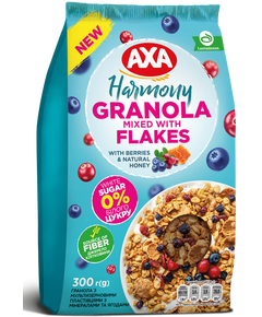 AXA Гранола без цукру Мультизлакова з ягодами та медом 300 г