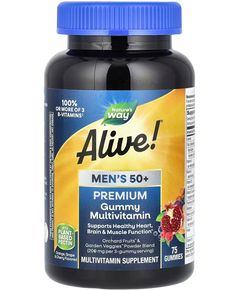 Nature's Way Alive! Мультивітаміни для чоловіків віком 50+ Преміум 75 жувальних таблеток