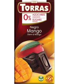 Torras Шоколад без цукру чорний Манго веганський 75 г
