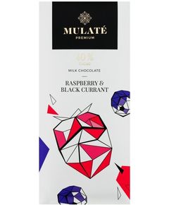 Mulate Шоколад молочний з малиною та чорною смородиною 90 г