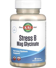 KAL Stress B Magnesium Glycinate Вітаміни групи B й гліцинат магнію для боротьби зі стресом 60 веганських капсул