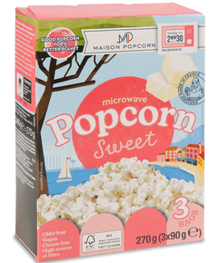 Maison Popcorn Попкорн Солодкий для мікрохвильвої печі упаковка 3шт*90 г
