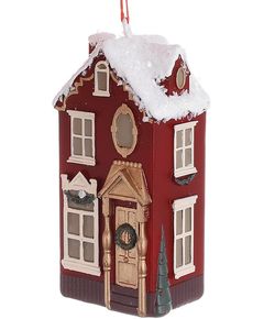 Ялинкова іграшка Різдвяний Будиночок з золотими дверима 9 см