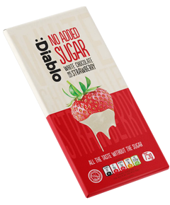 Diablo Шоколад без цукру Білий з Полуницею 75 г