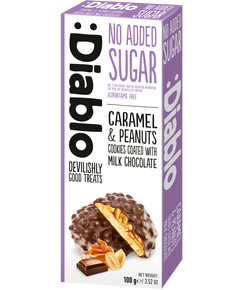 Diablo Печиво без цукру Карамель-Арахіс в молочному шоколаді 100 г