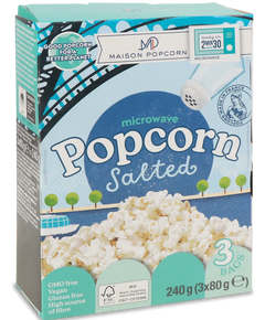 Maison Popcorn Попкорн Солоний для мікрохвильвої печі упаковка 3шт*80 г