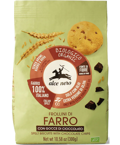 Alce Nero Печиво Фролліні Спельтове з шоколадними дропсами органічне 250 г
