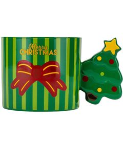 Чашка різдвяна керамічна Merry Christmas Ялинка 390 мл Зелена