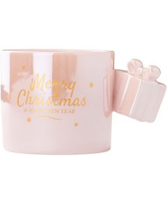 Чашка новорічна керамічна Merry Christmas and Happy New Year 350 мл Рожева