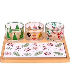 Блюдо для подачі різдвяне 3 Піали + Дощечка 22*19,5 см