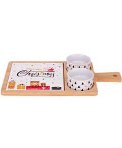 Блюдо для подачі різдвяне 2 Піали + Дощечка 32*17 см