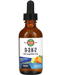 KAL Вітамін D3 і К2 в краплях з натуральним цитрусовим смаком 59 мл