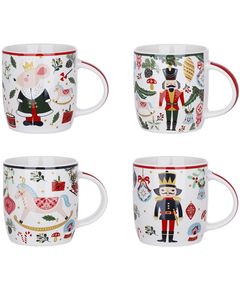 Набір чашок порцелянових Різдвяні Казки 4 штуки по 365 мл