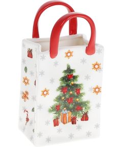 Підставка для зберігання новорічна порцелянова Різдвяна Класика 15,2 см