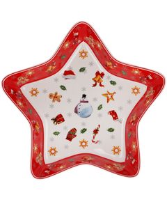 Блюдо фігурне порцелянове новорічне Зірка Червона 28 см
