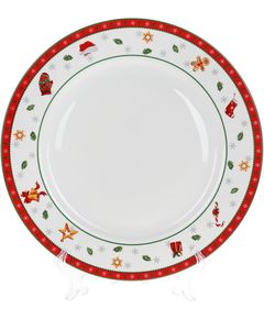 Тарілка обідня новорічна порцелянова Різдвяна Класика 26,7 см