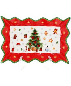 Блюдо для подачі порцелянове новорічне Різдвяна Класика 25 см