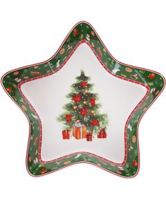 Блюдо порцелянове новорічне Зірка Зелена 28 см