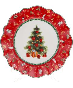 Тарілка обідня порцелянова новорічна Червона 27,5 см