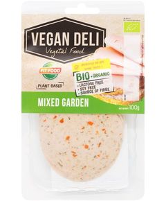 Vegan Deli Ковбаса веганська Мікс Овочів органічна нарізана слайсами 100 г