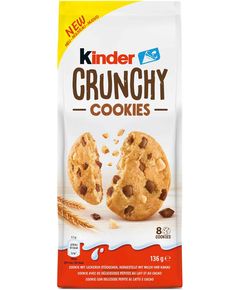 Kinder Печиво з дропсами молочного та білого шоколаду Crunchy Cookies 136 г