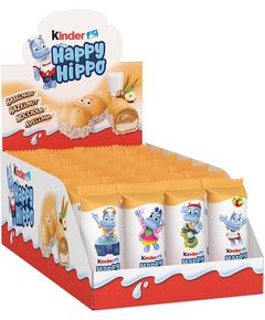 Батончики вафельні з вершково-горіховим кремом Бегемотики Kinder Happy Hippo бокс 28шт*20,7 г