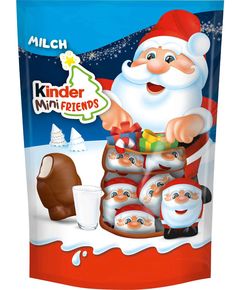 Kinder Mini Friends Цукерки шоколадні новорічні з молочно-кремовою начинкою Санта 122 г