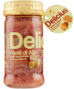 Філе анчоуса з білим трюфелем в оливковій олії Delicius 100 г