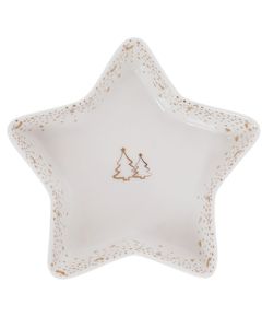 Блюдо для подачі новорічне порцелянове Білосніжна Зима 17,5 см