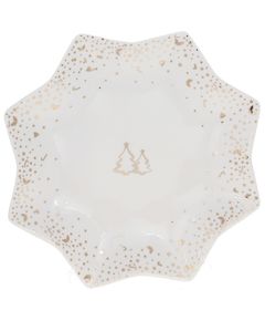 Блюдо для подачі у формі зірки новорічне порцелянове Білосніжна Зима 24,5 см