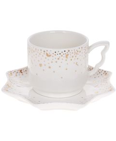 Чашка з блюдецем новорічна порцелянова Білосніжна Зима 200 мл