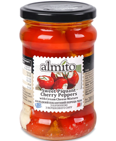 Перець солодко-пікантний червоний фарширований крем-сиром Almito 280 г
