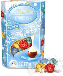 Lindt Цукерки шоколадні новорічні асорті Біло-Молочні 337 г