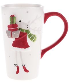 Чашка новорічна Олень з Подарунками біла 550 мл