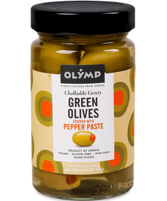 Olymp Оливки зелені фаршировані перцевою пастою 320 г