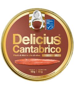 Delicius Анчоуси Кантабрійські в оливковій олії Філе 90 г