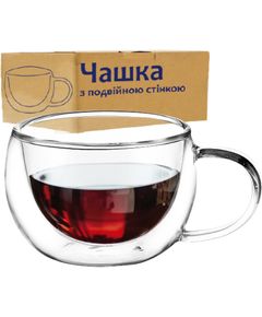 Чашка з подвійними стінками скляна Tea 200 мл